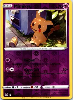 Mimikyu 080/196 Rare Lost Origin Pokemon Reverse Holo Near Mint - Image 1