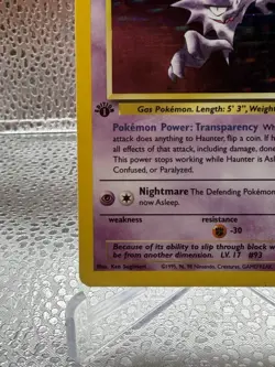 1999 Haunter ⭐ 6/62 1st Edition Holo Rare Fossil Vintage WOTC Pokemon LP - Image 4