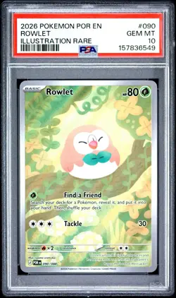 Pokemon Rowlet 090/088 Illustration Rare Holo PSA 10 - Image 1