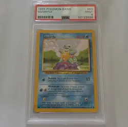 Pokemon Squirtle Base Set Common Regular Unlimited PSA 9 63/102 1999 English - Image 1