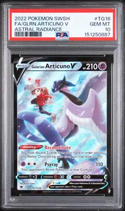 (PSA 10) Pokemon: Astral Radiance – Galarian Articuno V #TG16 [Full Art] - Image 1