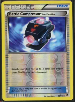 Battle Compressor Team Flare Gear 92/119 Phantom Forces Pokemon Reverse Holo NM - Image 1