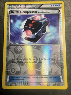Battle Compressor Team Flare Gear 92/119 Phantom Forces Pokemon Reverse Holo MP - Image 1
