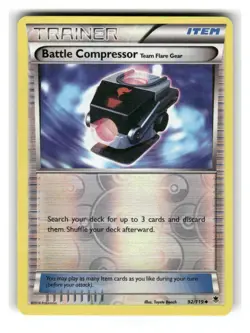 Battle Compressor Team Flare Gear 92/119 Phantom Forces Pokemon Reverse Holo LP - Image 1