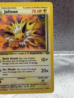 1999 Pokemon Jungle 1st Edition Holo Jolteon #4/64 LP Lightly Played WOTC - Image 4