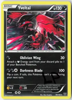 Yveltal 78/146 Rare XY Pokemon Lightly Played - Image 1