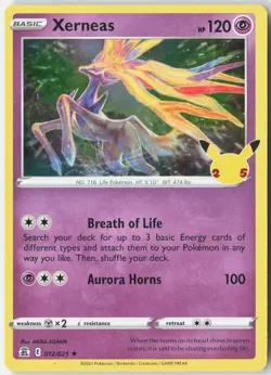 Xerneas 012/025 Rare Celebrations Pokemon Holo Lightly Played - Image 1