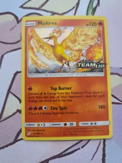 Pokemon Tcg Moltres Holo 19/181 Sun & Moon Team Up Stamped Promo Card LP - Image 1