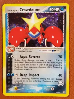 Team Aqua's Crawdaunt - Holo Rare Team Magma vs Team Aqua 2/95 NM Pokemon Card - Image 1