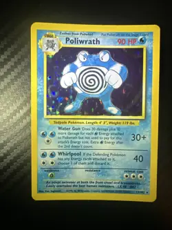 Pokemon TCG Poliwrath Base Set Holo Card 13/102 Unlimited Rare, Lightly Played - Image 2