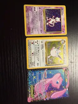 Pokemon TCG 3-Card Holo Lot Mewtwo 10/102, Wigglytuff, Mew ex RC24 - Image 1