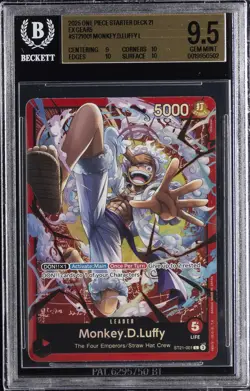 2025 ONE PIECE CARD GAME STARTER DECK 21 EX -GEAR5- MONKEY.D.LUFFY L BGS 9.5 - Image 1