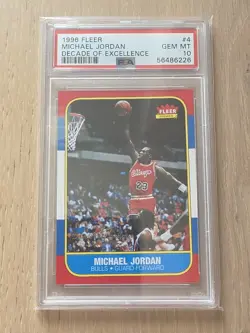 1996 Fleer Michael Jordan #4 Decade of Excellence - PSA 10 GEM MINT - Image 1