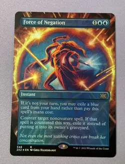 Magic The Gathering MTG Force Of Negation Double Masters 2022 Borderless Foil NM - Image 1