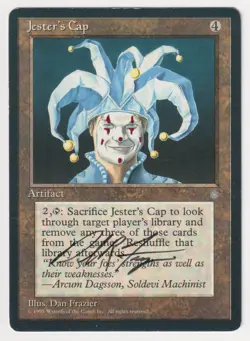 Signed Altered Jester's Cap MP Ice Age Artist Dan Frazier 1995 WOTC MTG Misprint - Image 1