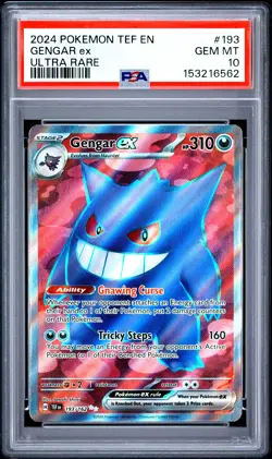 2024 POKEMON TEF EN-TEMPORAL FORCES ULTRA RARE #193 GENGAR EX PSA 10 - Image 1
