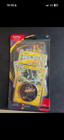 Pokemon TCG Mega Evolution Pitch Black Checklane Blister Luxray Promo Tepig Coin - Image 1