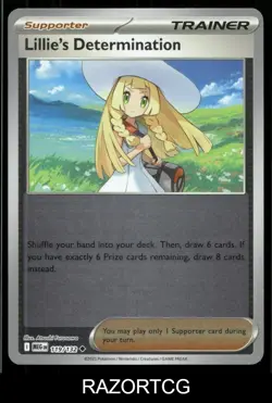 LILLIE'S DETERMINATION 119/132 UC MEGA EVOLUTION POKEMON REVERSE HOLO NM/M - Image 1