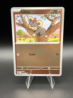 Pokemon Litleo Reverse Holo C NM - ME04: Chaos Rising 014/086 - Image 1