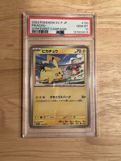 2023 POKEMON JAPANESE SV-P PROMO GYM EVENT CAMPAIGN #120 PIKACHU PSA 10 - Image 3