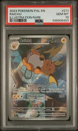 2023 POKEMON PAL EN-PALDEA EVOLVED ILLUSTRATION RARE #211 RAICHU PSA 10 - Image 1