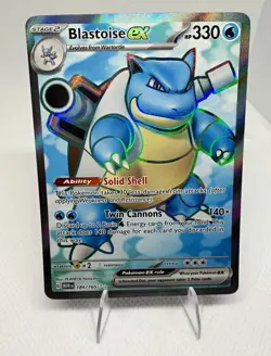 Pokemon TCG Blastoise ex 184/165 Sv: Scarlet & Violet 151 UR FA Holo Eng 330HP - Image 1