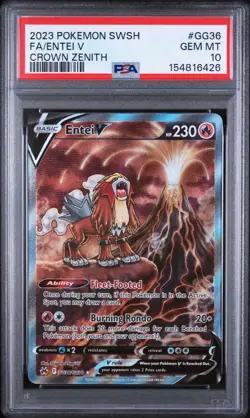 2023 Pokemon Crown Zenith - ENTEI V #GG36/GG70 Full Art Holo PSA 10 - Image 1