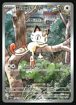 MEOWTH 106/094 ILLUSTRATION RARE PHANTASMAL FLAMES POKEMON HOLO NEAR MINT - Image 1