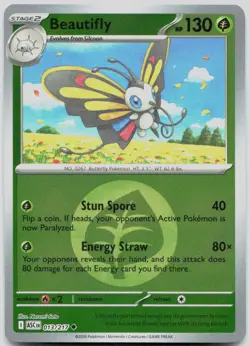Beautifly (Energy Symbol) 013/217 Ascended Heroes Pokemon Reverse Holo NM - Image 1