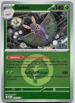Dustox (Energy Symbol Pattern) 015/217 Ascended Heroes Pokemon Reverse Holo NM - Image 1