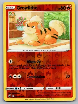 Growlithe 032/264 Common Fusion Strike Pokemon Reverse Holo Near Mint - Image 1