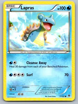 Lapras 17/101 Common Plasma Blast Pokemon Lightly Played - Image 1