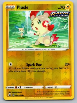 Plusle 089/264 Common Fusion Strike Pokemon Reverse Holo Near Mint - Image 1