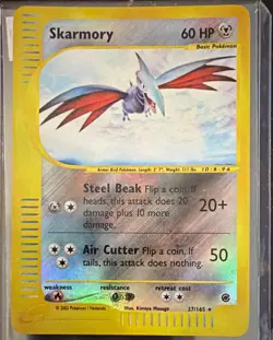 Pokemon TCG Skarmory 027/165 Expedition Base Set Holo Rare Reverse Holo Eng 60 - Image 1