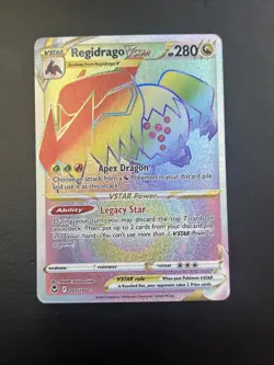 Pokemon TCG Regidrago VSTAR 201/195 Secret Rare Rainbow SWSH Silver Tempest - Image 1