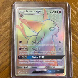 Espeon GX #152/149 Rainbow Rare Pokemon Sun and Moon Set Ungraded - Image 1