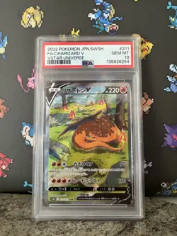 2022 POKEMON JPN SWORD & SHIELD VSTAR UNIVERSE #211 FULL ART/CHARIZARD V PSA 10 - Image 1