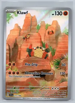 Klawf 217/198 Illustration Rare Scarlet & Violet Pokemon Holo Near Mint - Image 1