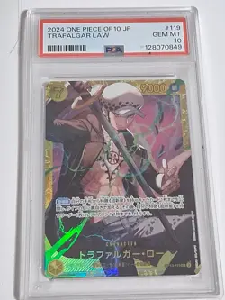 One Piece 2024 OP10-119 JP Trafalgar Law Card PSA 10 - Image 1