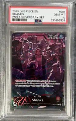2025 One Piece English Shanks 2nd Anniversary Set Leader #OP09-001 PSA 10 - Image 1