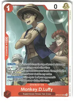 One Piece TCG Monkey.D.Luffy - Foil The Azure Sea's Seven #OP14-013 NM - Image 1