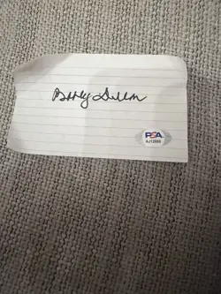 Bobby Dillon Boldly Signed Index Card PSA/DNA Authentication. - Image 1