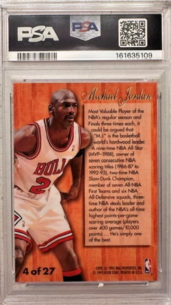 1995 Fleer Flair Hardwood Leaders Michael Jordan #4 PSA 6 EX-MT Chicago Bulls - Image 2