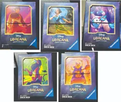 5 Disney Lorcana Deck Box Collectors Lot gennie snow white alladin scar pooh new - Image 1
