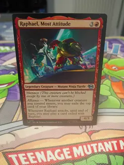 Wizards of the Coast MTG TMNT Raphael, Most Attitude Uncommon 0101 EN Red - Image 1