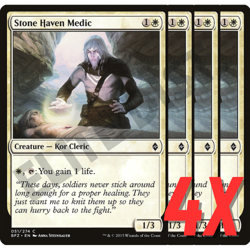 MTG Stone Haven Medic (Battle for Zendikar) 051/274 (NEAR MINT) (4X) - Image 1