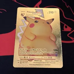 Pokemon Pikachu VMAX 044/185 Vivid Voltage Ultra Rare Gold Metal 310 HP Fan Art - Image 1