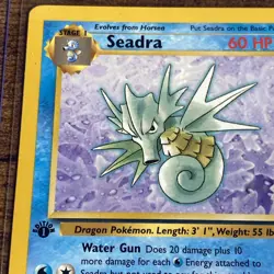 Pokemon TCG : Seadra - 1st Edition 42/62 Fossil WOTC LP - Top Loader Included - Image 2