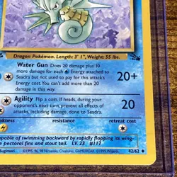 Pokemon TCG : Seadra - 1st Edition 42/62 Fossil WOTC LP - Top Loader Included - Image 4