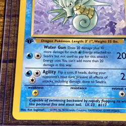 Pokemon TCG : Seadra - 1st Edition 42/62 Fossil WOTC LP - Top Loader Included - Image 5